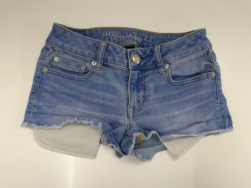American Eagle Womens Jean Shorts Size 0 Shortie Cuttoff Denim Shorts